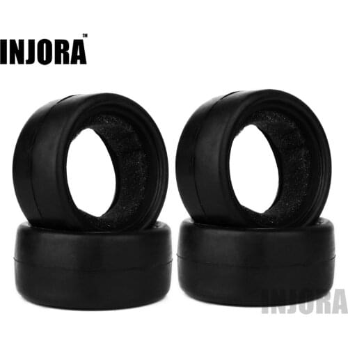 4Pcs Run Flat RC Car Black Racing Rubber Tyre Wheel Tire for 1/10 RC On Road Car HSP HPI Traxxas Tamiya Kyosho 1:10 RC Parts