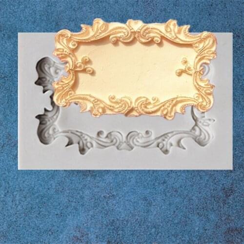 Retro European Picture Frame Mirror Turned Sugar Cake Silicone Mold Chocolate Cake Mold Manual Soap Mold A1022