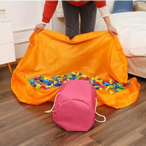 Building Blocks Toy Storage Bag Foldable Laundry Basket Kids Play Mat Oversized Cleanup Organizer Durable Bricks Toys Container