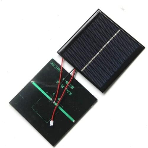 BUHESHUI 1W 5.5V Solar Cell Solar Panel+Single PH2.0 plug terminal line 2P Red Black Wire/Cable For 3.7v Light 5pcs/lot 95*95MM