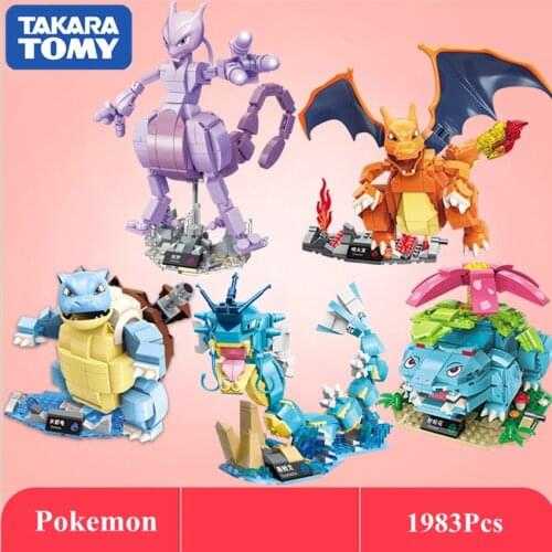 TOMY Pokemon PokeBall Pikachu Charizard Blastoise Mewtwo DIY Building Blocks Model Sets Bricks Toys Children Compatible Legoed