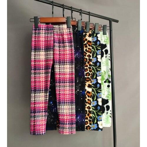 Spring Summer Girls Legging Cute Printing Flower Kids Pants Girl Slim Skinny Trousers Girls Clothing