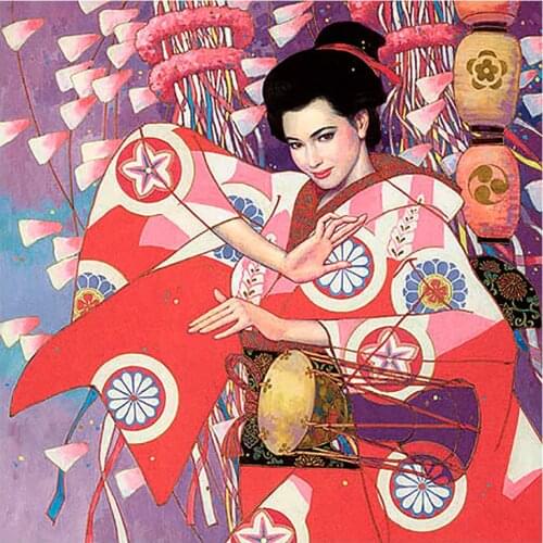 Japan Geisha Woman Diamond Painting Portrait Round Full Drill 5D Nouveaute DIY Mosaic Embroidery Cross Stitch Home Decor Gifts