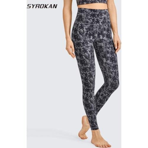 SYROKAN Womens 7/8 High Waisted Yoga Pants Workout Leggings Naked Feeling I-25 Inch