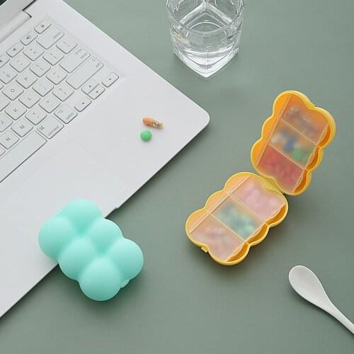 1Pcs Portable for Household Mini Independent Lattice Multi Purpose Storage Box Medicine Boxes PP Plastic 6 Grids