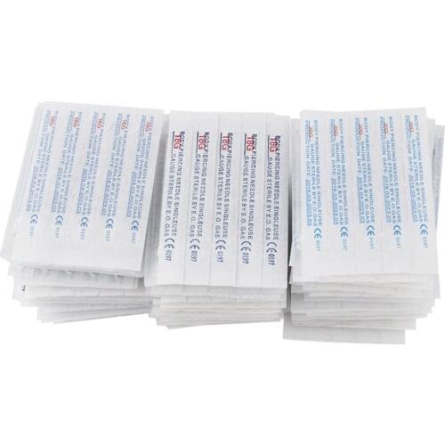 100 PCS Piercing Aiguilles Mixte 12G 14G 16G 18G 20G Jetable Piercing Aiguilles pour Ear Nose Nombril Mamelon