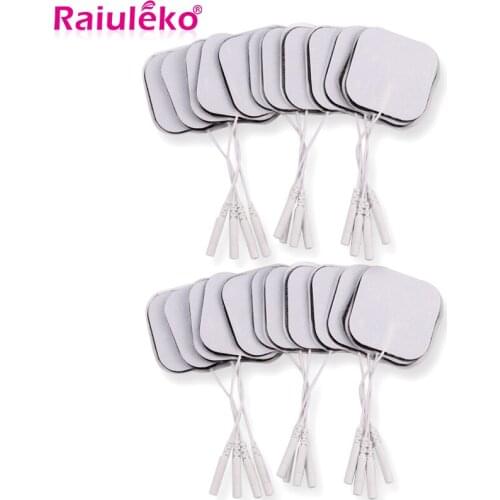100 Pcs Self Adhesive Patch Pulse Massager 5x5cm 2mm Plug Reusable electrodes Tens Electrode Pads For Nerve Muscle Stimulator