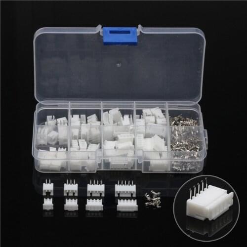 150PCS White JST-XH 2.54mm Wire Female Housing Connectors Set 2/3/4/5Pin Bare Terminals Assortment Kit For Electronic Appliances