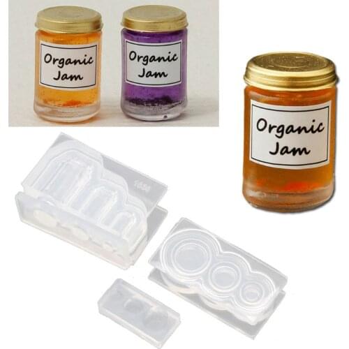 3D Mini Jam Bottle Resin Mold Water Jar Pendant Silicone Mold Jewelry Making F3MF