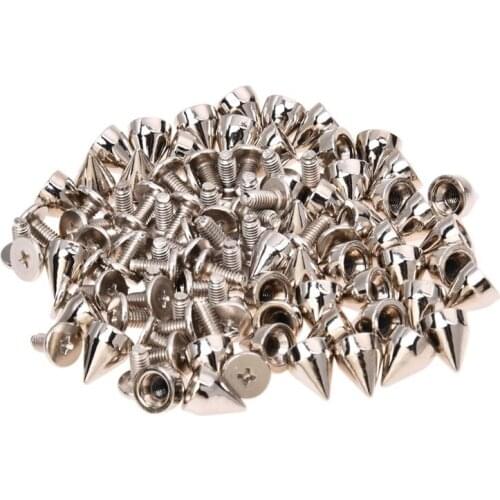 50Pcs Metal Cone Screwback Spikes Stud Leather Cloth Craft DIY Goth Punk Spot