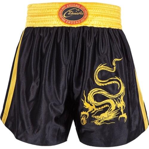 Dragon Pattern Kids Adults Boxing MMA Martial Arts Muay Thai Shorts Sanda Wushu Trunks Boxer Fightwear Sanda Sparring Clothes EO