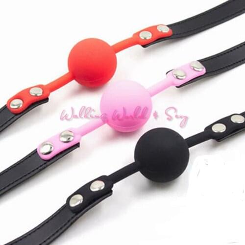 Adult Game Toys Silicone Open Mouth Gags + PU Leather Bondage Restraint Cosplay Fetish Oral Fixation Mouth Stuffed Sex Products