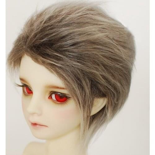 M4 children handmade toy 1/12 1/8 1/6 1/3 1/4 uncle Doll wig BJD/SD doll props Accessories Grey Coffee color no.19 hair 1pcs