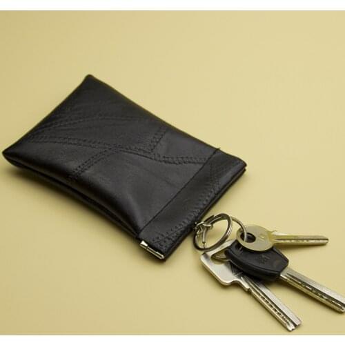 Fashion Leather Long Pocket Key Wallet Keyring Coin Purse Women Men Small Short Money Change Bag Little Card Holder
