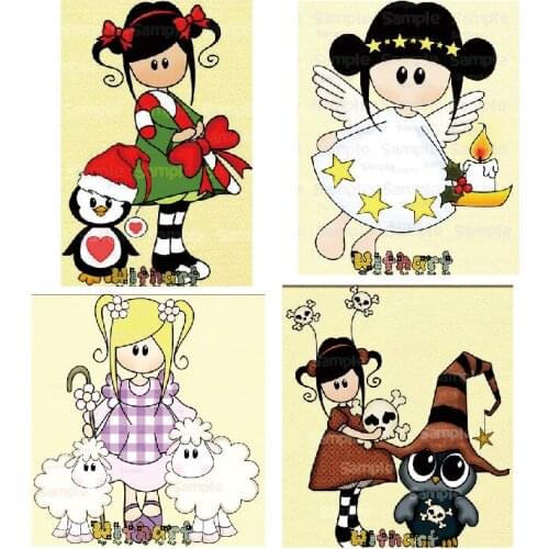 New metal cutting mold Halloween creative angel girl decoration background scrapbook greeting card DIY crafts embossing template