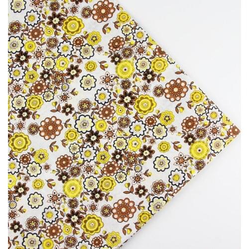 New 158cm x half meter vintage brown flower print cotton fabric patchwork fabrics bundle for sewing tecido tilda