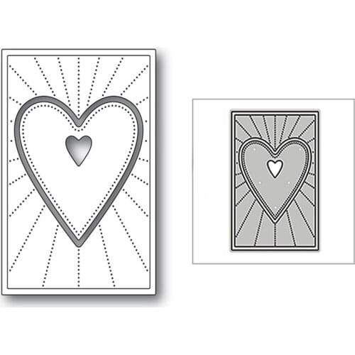 New Heart Line Rectangle Frame 2020 Metal Cutting Dies for DIY Scrapbooking and Card Making Decorative Embossing Craft No Stamps