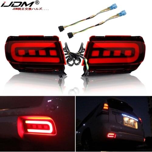 IJDM Bumper Reflector Lights For 10-19 Toyota Land Cruiser Prado 150 LC150 FJ150 GRJ150 Tail,Brake &Rear Fog Lamps Turn Lights