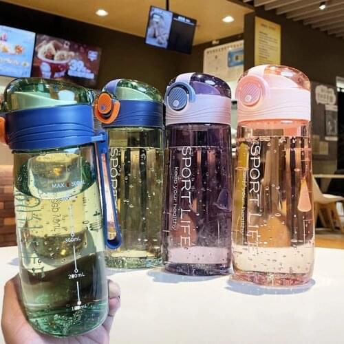 500ML Plastic Of Water Bottle With Straw For Girls Free Shipping Portable Compact Mini Plastic Water Cup With Filter High-Value