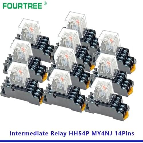 20Set Relay Coil General DPDT Mini Electromagnetic Relay Switch With Socket Base LED AC 110/220V DC 12/24V MY2NJ MY3NJ MY4NJ