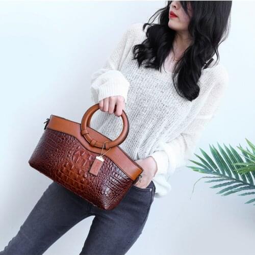 Women Luxury Handbags Designer Crossbody Bags Female Crocodile Leather Handbag Ladies Shoulder Bag Tote Retro Handbag