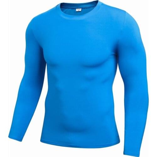 Outdoor Mens Quick Dry Fitness Compression Long Sleeve Baselayer Body Under Shirt Tight Sports Gym Wear Top Shirt