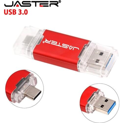 JASTER USB 3.0 USB Flash Drives Type C Flash Memory Stick 16GB 32GB Pendrive 4G 8GB 64GB 128GB For Computer/Type C interface