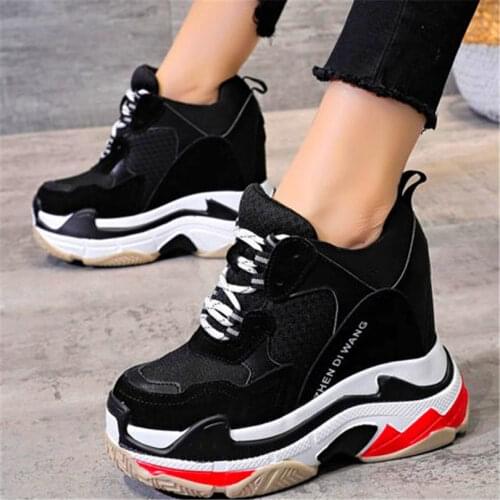 Womens Leather Round Toe Lace Up Ankle Boots Platform Wedge Fashion Sneakers Oxfords Creepers Casual Shoes