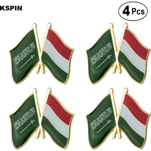 Saudi Arabia & Hungary Friendship Flag Pin Lapel Pin Badge Brooch Icons 4pcs