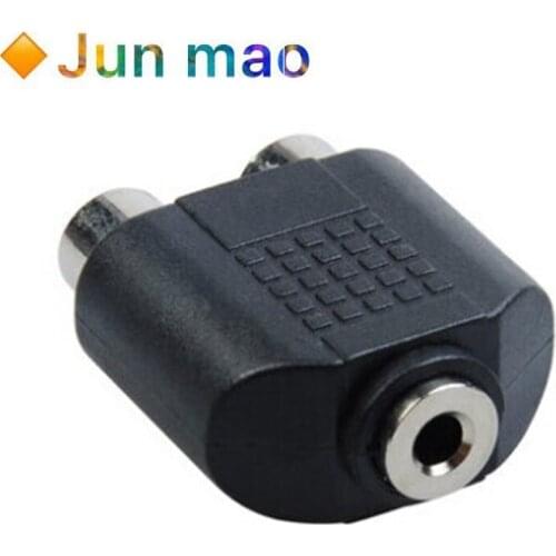 1PCS 3.5mm female to dual lotus female 1 / 2 2rca female AV female to headphone interface audio adapter