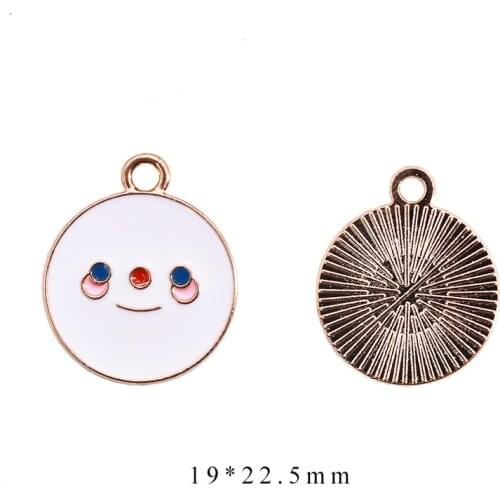 10pcs/Lot 19*22.5mm Ball Diy Handmade Oil Enamel Charms Design for Jewelry Making Earring Bracelet or Necklace
