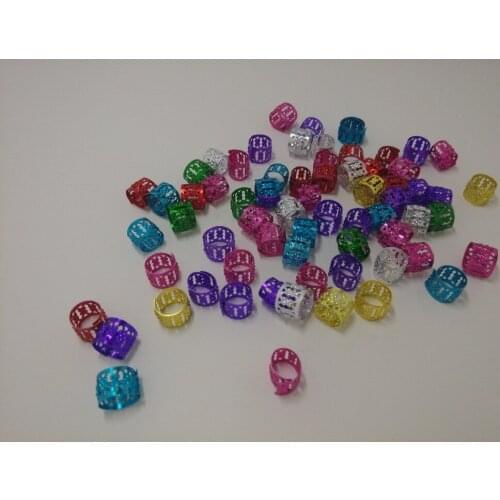 1000Pcs/Lot Hair Dreadlock Bead Cuff Clip free shipping Mixed Color Adjustable Hair Braid Cuff 9mm Dia