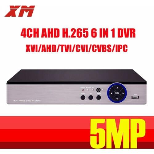 4CH 5MP Video Audio H.265 XMEye Hybrid DVR XVI AHD TVI CVI CVBS IPC 6 in 1 Onvif Digital Recorder Coaxial Control CCTV Registrar