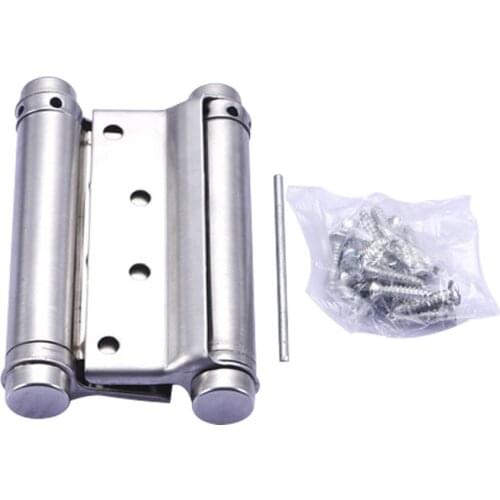 5 Inch Stainless Steel Double Action Concealed Door Silver Spring Hinges For Saloon Cafe Door Shop Swing Door 2Pcs