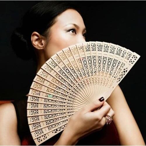 50 pieces / piece of Chinese Japanese folding fan original wooden hand flower bamboo pocket fan home decoration
