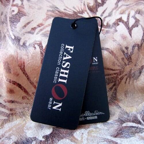 500pcs Custom label paper printing tag clothing tags logo desin garment tag paper labels tags paper eyelets one-piece