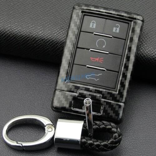 Carbon Fiber Car Key Fob Cover Case Shell For Cadillac DTS STS CTS SRX XTS ATS Corvette Escalade