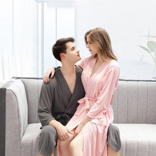 BALDAUREN Spring And Summer Thin Hotel Bathrobes And Towels Couples Nightgown Absorbent Home Service