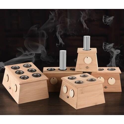 Bamboo Moxibustion Moxa Burner Box Acupuncture Relaxation Roller Stick for Smokeless Moxibustion Roll Stick Acupoint Massage