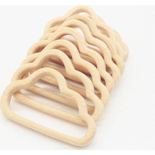 Organic Baby Teether Wooden Oblique Cloud Teether Natural Teething Grasping Toy Baby Shower Gift Toddler Newborn Gift