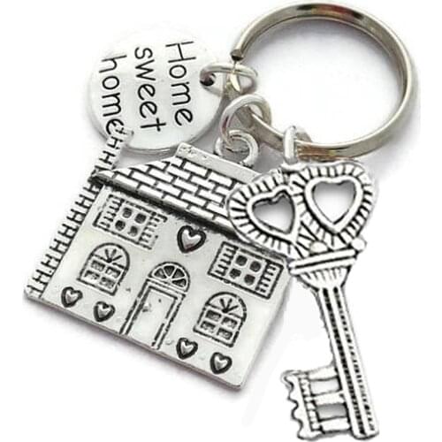 Home Sweet Home Key chains - Housewarming Gifts - New Home Gift - House Keys Keyring - Moving In Together - First Home Gifts
