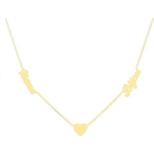 Double Names Heart Gold Color BFF Necklace Custom Jewelry Personalized Name Necklace For Women Wedding Gift BFF Collar Mujer