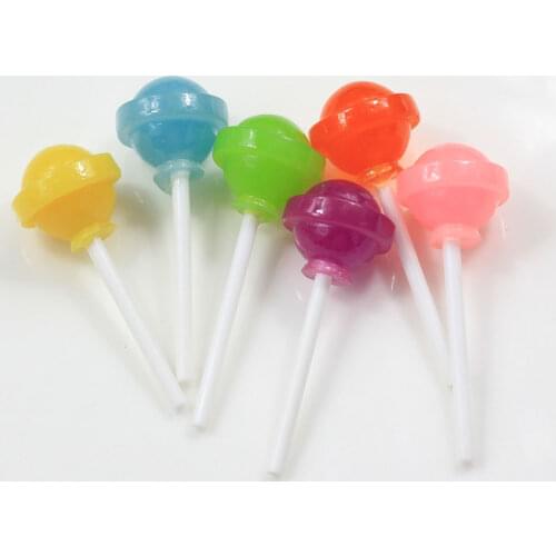 Hotsale Mix Color 3D Lollipop Resin Flat Back Cabochons For DIY Phone Decoration