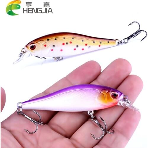 HENGJIA plastic minnow fishing lures artificial wobbler hard baits pesca swim baits fishing tackles 8.2cm 7.5g 6#hooks