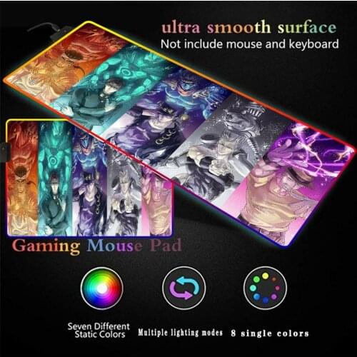 Anime JOJO Bizarre Adventure Customized RGB Gaming Mousepad Desk Computer Mouse Mat Personalized Mousepad Factory Direct Sale
