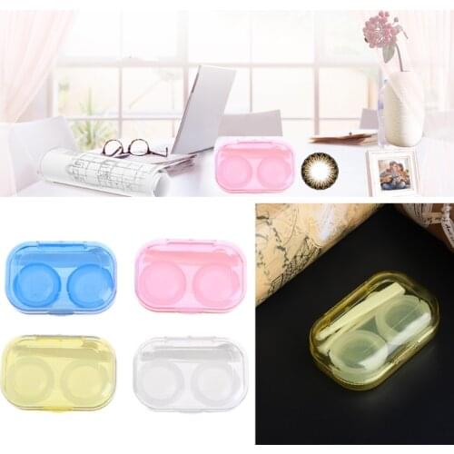 Random Color 1piece 2020 Fashion Clear Cosmetic Contact Lenses Case Eyes Care Holder Container Travel Accessaries