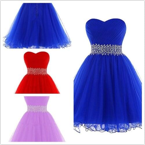 Short Prom Dresses Beading Ball Gown Pink Gray Sequined Elegant Evening Formal Party Gown vestido formatura curto Tulle