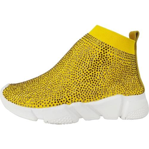 Elastic stockings spring flat shoes elastic boots men and women models color printing sneakers Flat Women Large Size 34-45