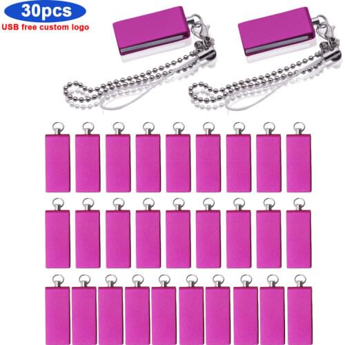 30pcs/lot (free Custom Logo) Metal USB Flash Drive Pendrive 4GB 8GB 16GB 32GB 64GB USB 2.0 Memory Stick Photography Wedding Gift