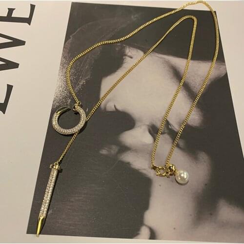 Miuoxion Inlaid Zircon Nail Necklace Simple Temperament Clavicle Chain Jewelry For Women Feature Namour Charm Gift All Seasons